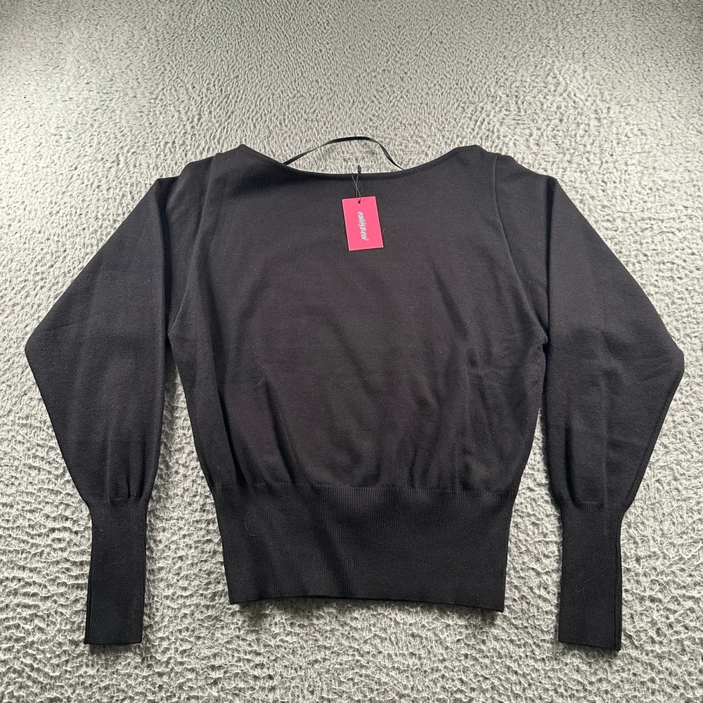 Edikted Off Shoulder Oversized Sweater Womens‎ XS Black Acrylic NWT